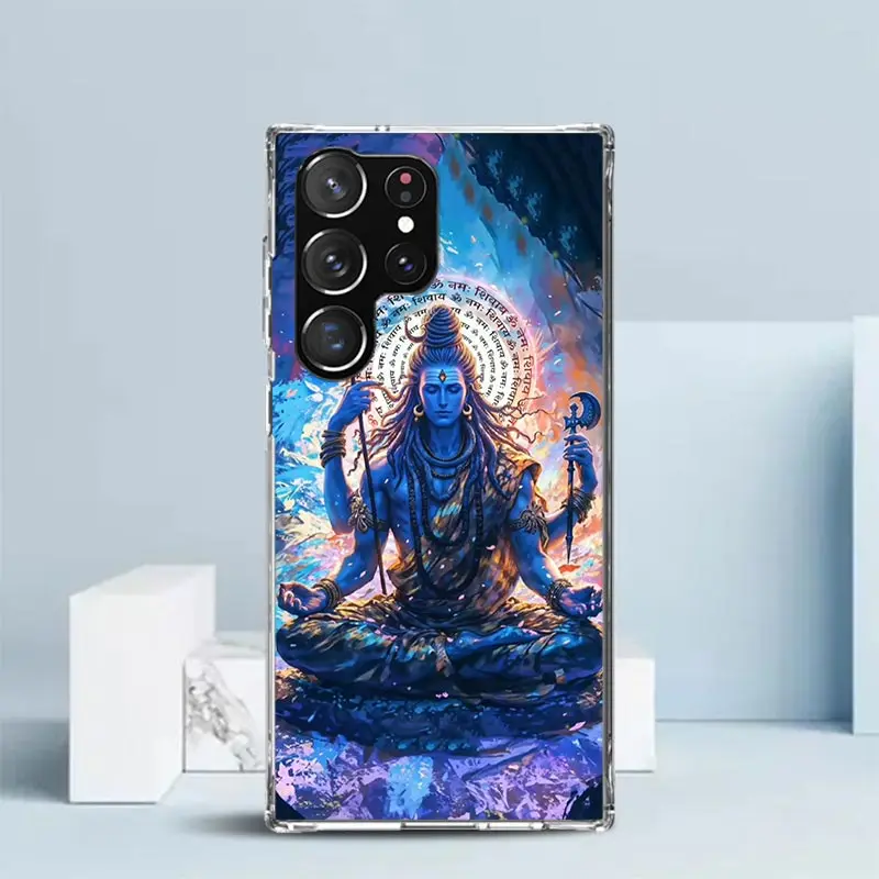 Lord Shiva Hindu God Buddha India Phone Case For Samsung Galaxy S25 S22 S23 S24 Ultra S21 S20 FE S10 Plus S10E + Soft TPU Back C