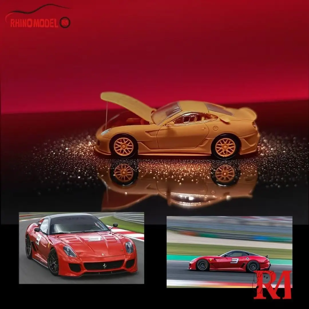 Модель автомобиля Diecast Rhino RM, масштаб 1:64, 599XX, с открывающейся крышкой двигателя, из сплава