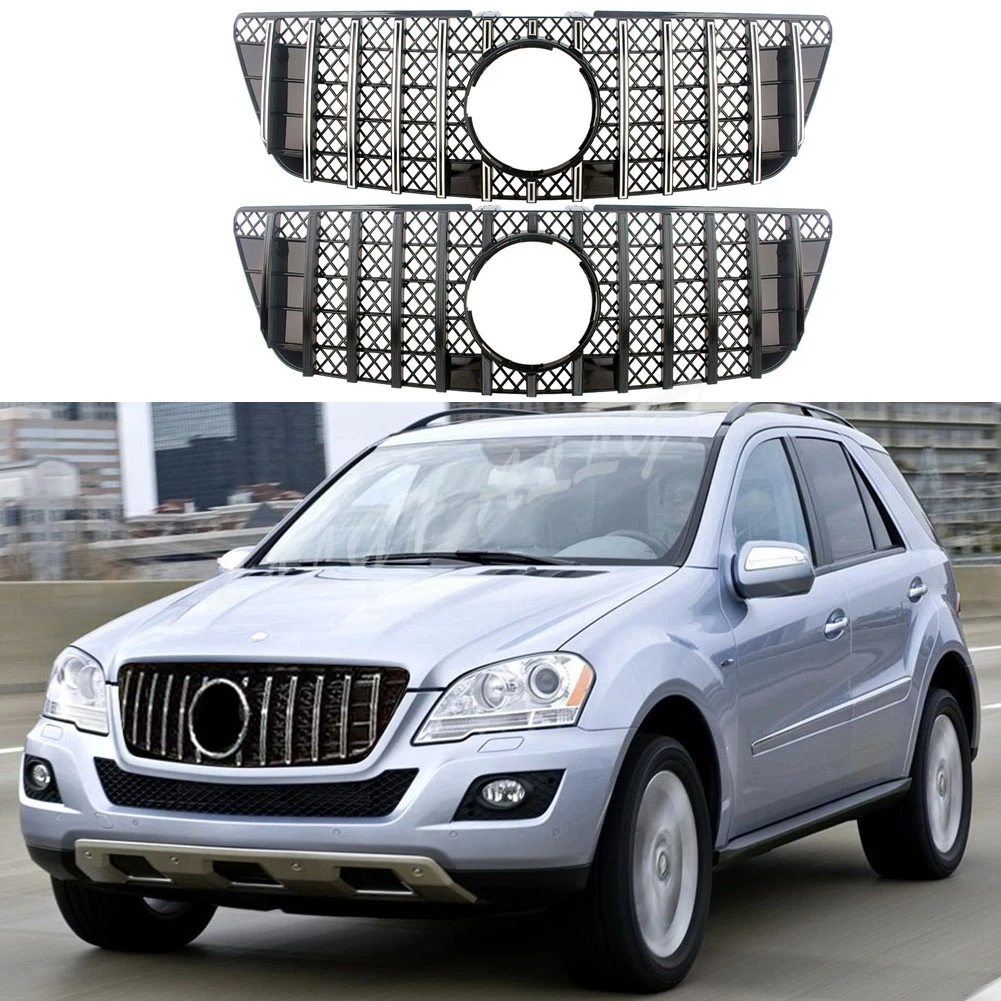 

Car Front Racing Facelift Grilles Upper Billet Bumper Grille Cover For Mercedes-Benz W164 ML-Class 2009 2010 2011 GT