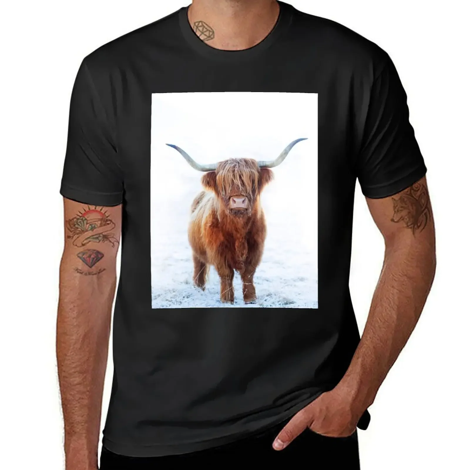 

Highland cow, Scotland. T-Shirt customizeds anime tshirt shirts graphic tees street wear plus size men clothing