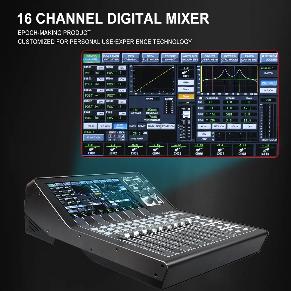 New Design Product DM16 Professional DJ Controller & Digital Audio Mixer with Beat Effect DJ Controller, Audio Mixer, FX Control