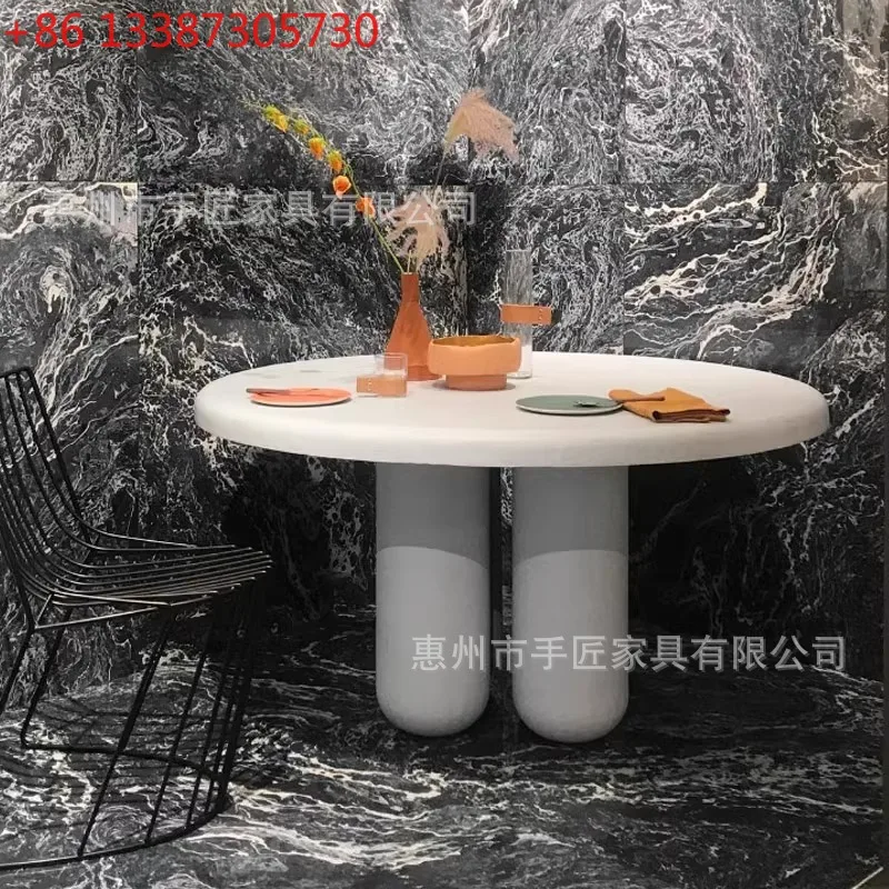 

Итальянский минималистичный журнальный столик из стекловолокна, круглый стол, креативная простота, гостиная, домашний обеденный стол