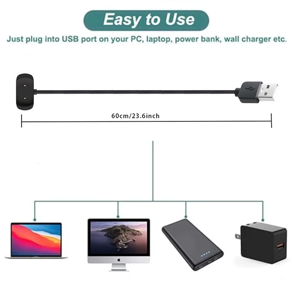 ل Amazfit GTS 2/GTS 2 Mini/GTR 2e/Bip 5/Bip 3/Bip U شاحن سريع شاحن USB ساعة ذكية كابل شحن استبدال شواحن