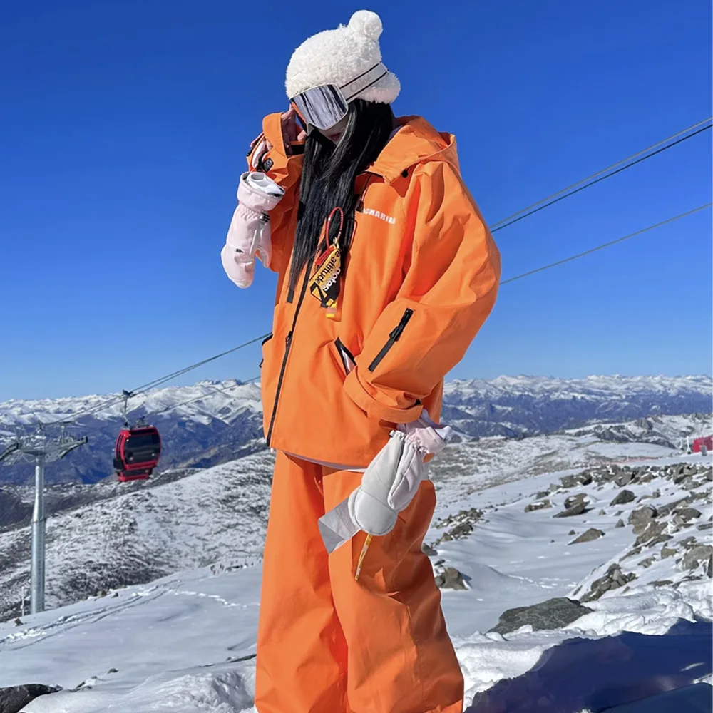 

NuJune X Zachariah Women Ski Suit Waterproof Thermal Winter Jacket with Pants for Snowboarding Loose Fit Trendy Snowboard Coat