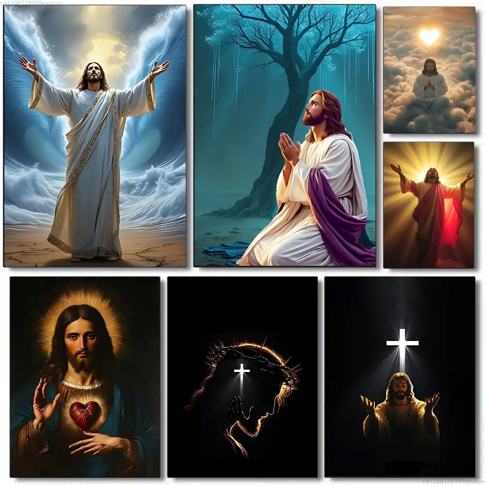 

Faith Christian Religious Jesus Classic Wall Art, Canvas Print Poster, Suitable for Home, Living Room, Room Decoration Painting