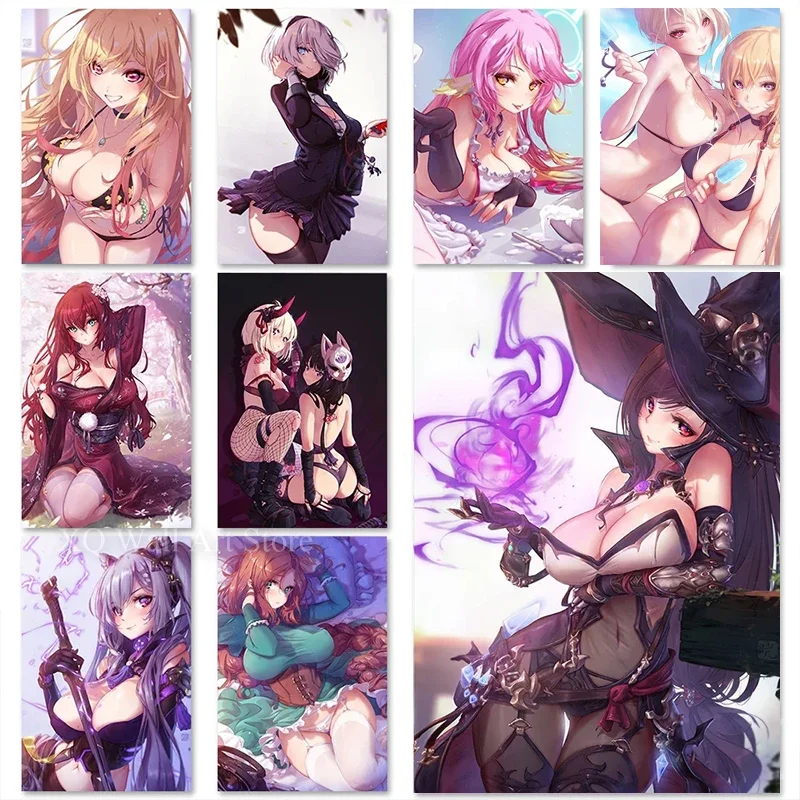 

Anime Poster Picture Retro Sexy Girl Character Canvas Painting And Prints Wall Decoration For Home Cafe Bedroom Decor Frameless