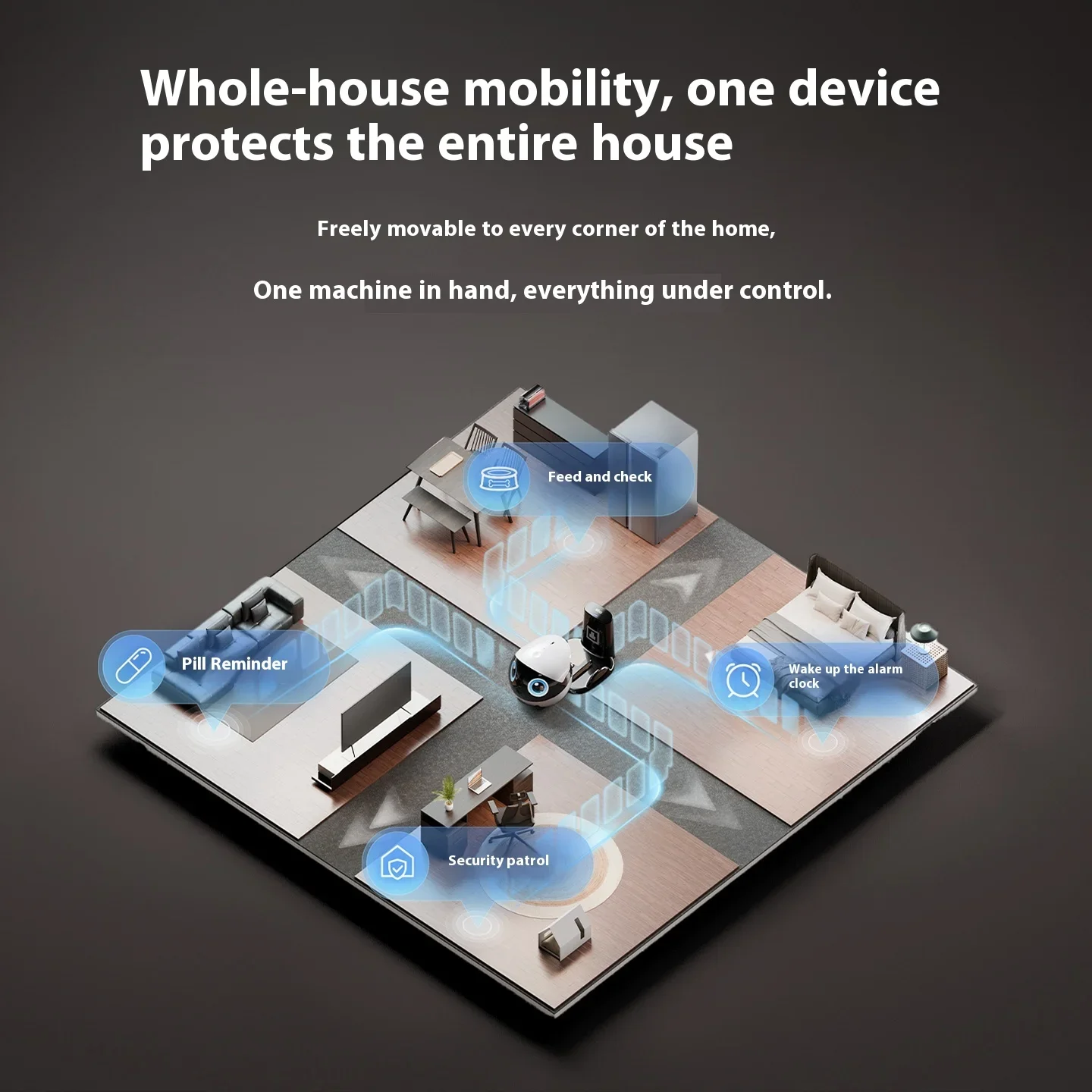 Picture 5: Enabot Air 2 Plus Intelligent Robot Wireless Camera AI Robot Remote Monitoring Pet Companion Robot Real Time Control Portable