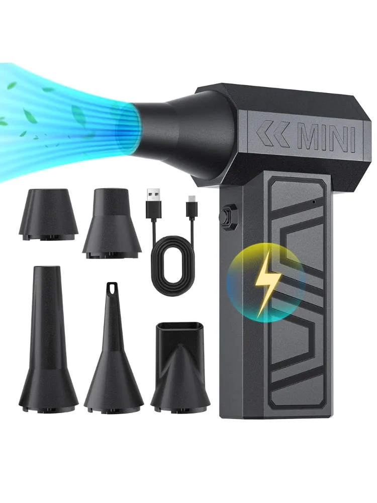 Ventilateur à Jet Turbo de charge de Type C, 130000 tr/min, pour voiture, 5 buses de sortie, Portable, outil de nettoyage de la neige, plumeau d'air électrique