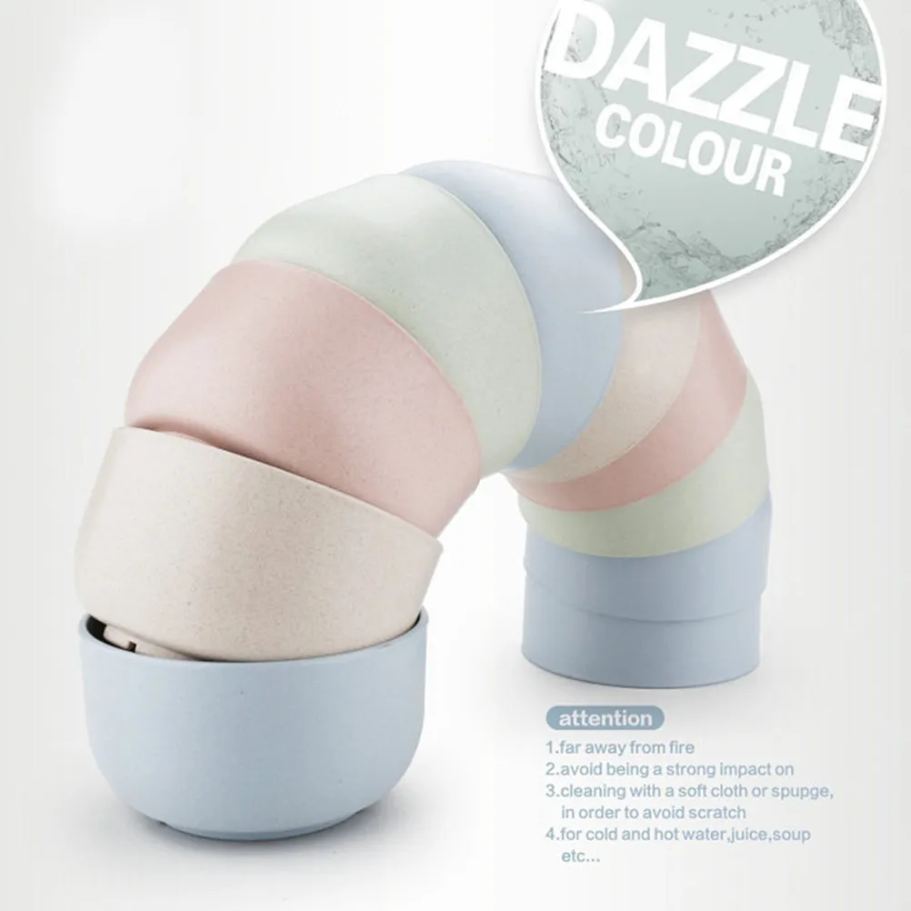 

Набор из 6 предметов посуды из пшеничной соломы, биоразлагаемый, для детей, безопасный для посудомоечной машины и микроволновой печи, идея подарка, набор для кухни и бара