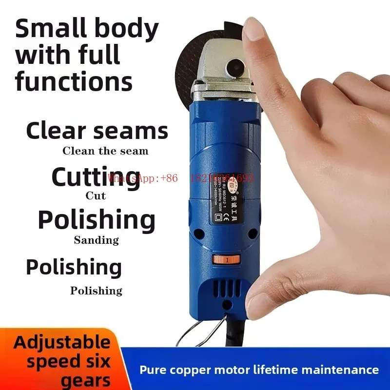 Suitable for cutting, polishing, tile cleaning, and joint work, multifunctional small angle grinder - adjustable speed
