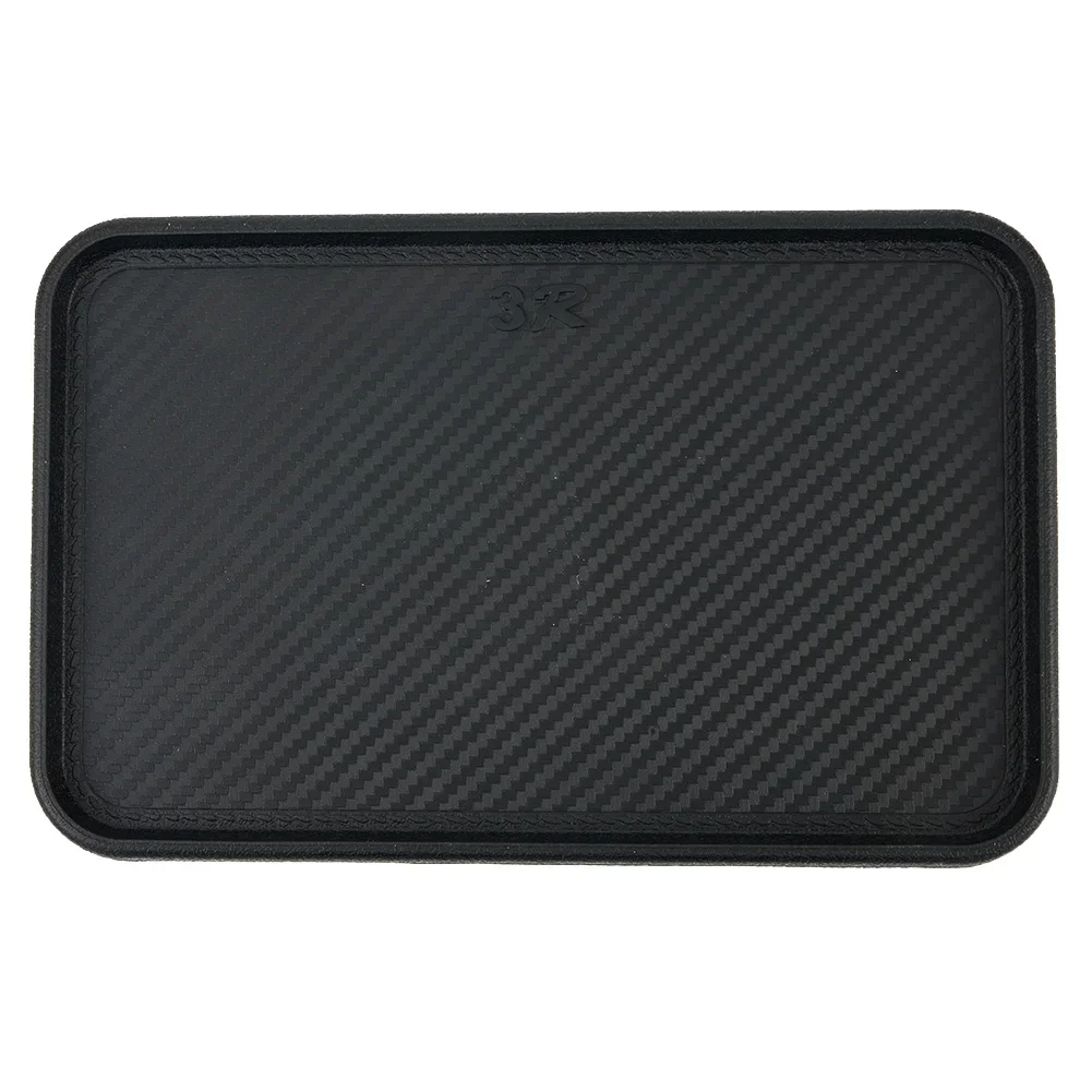 1pcs Car Front Dashboard Silicone Non-Slip Storage Catcher Pad Mat 200x128mm Black Auto Interior Accessories