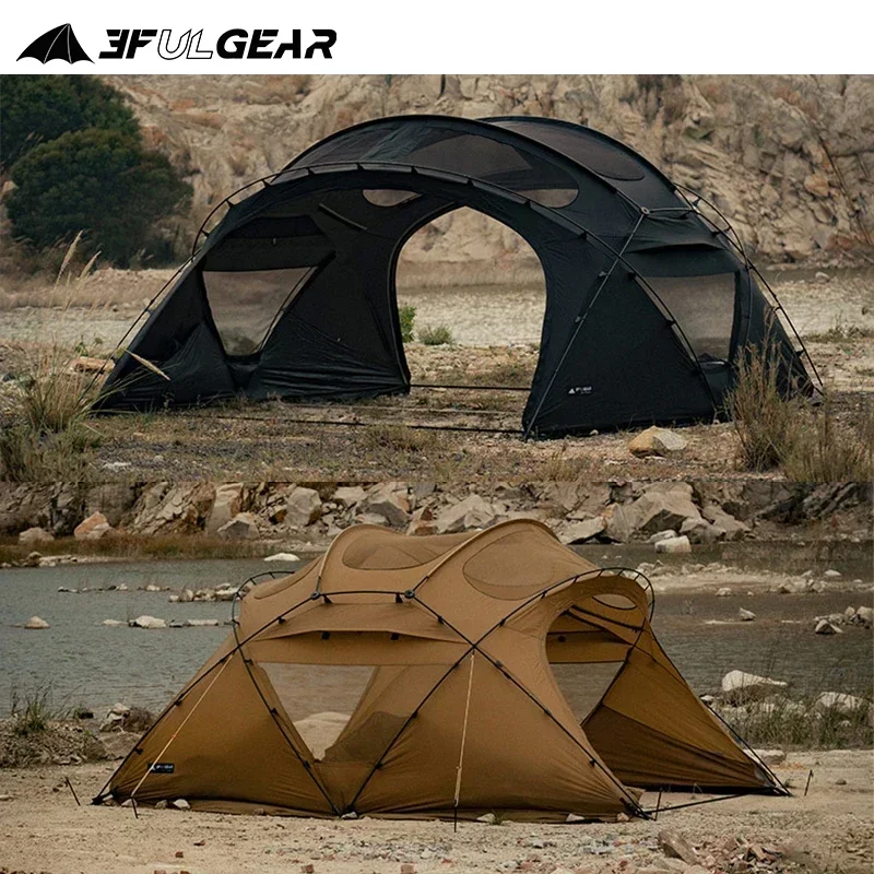 3F UL GEAR 2.0 Beetle 16 Tent Tunnel Dome Tent 70D Nylon Breathable Large Space Outdoor Camping Hiking 4 Season Waterproof Tent