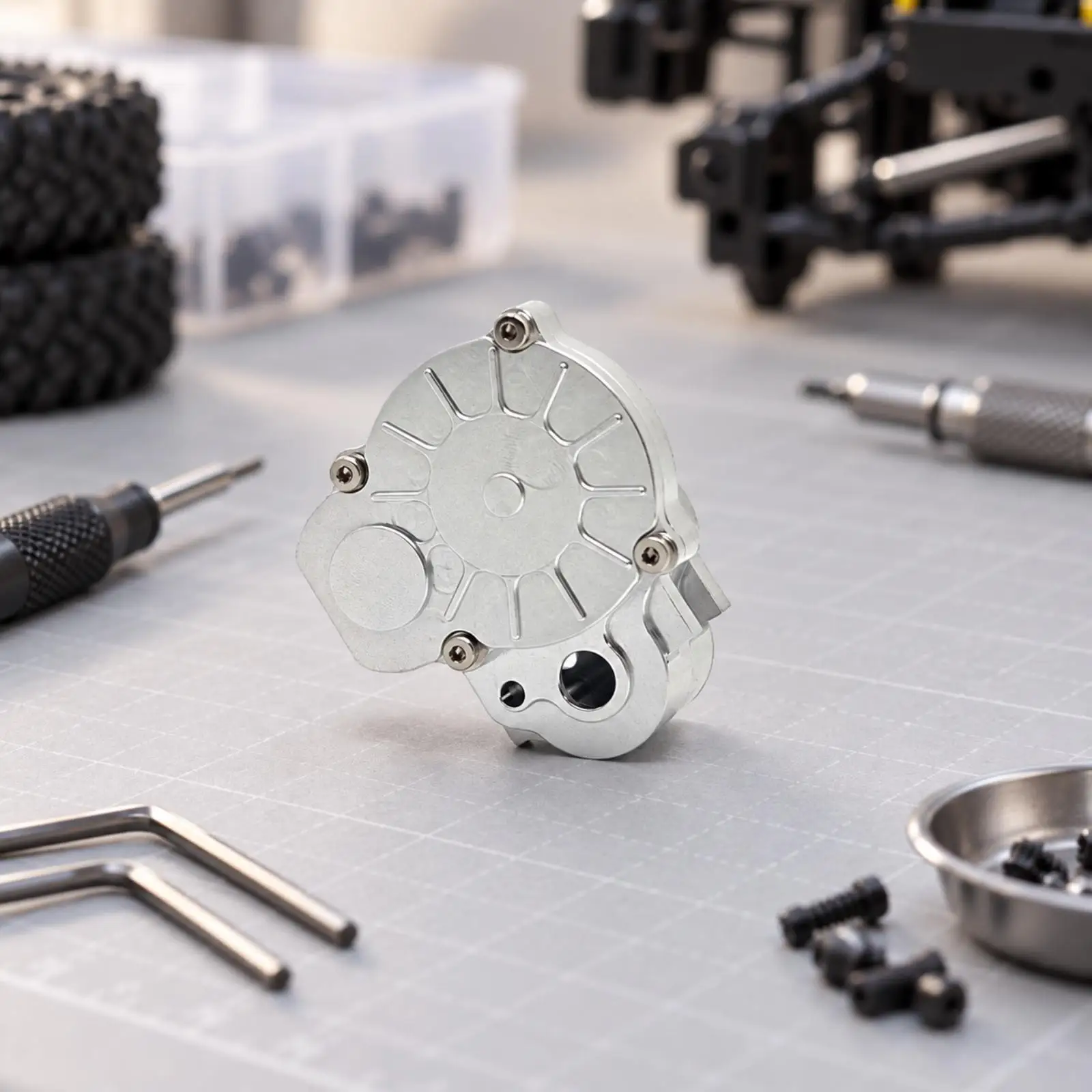 Precision Aluminum Gearbox Housing for RC Crawler 1/24 Transmission Case Replacement Part