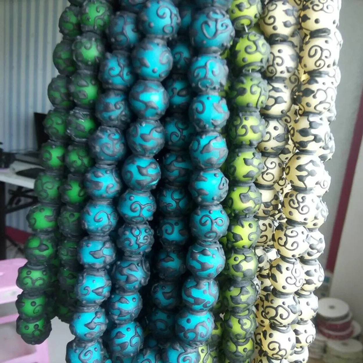 

5pcs Big Round 18mm Matte Lampwork Glass Loose Beads For DIY Crafts Jewelry Making Accessories Findings