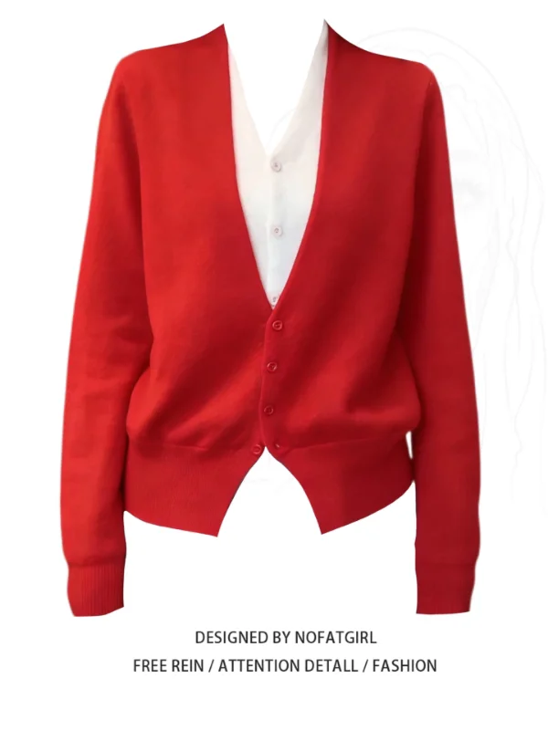 

Женский вязаный свитер Cisas Aosphere красного цвета больших размеров, осенне-зимний, с эффектом двухслойности, для ношения как поддевка или как самостоятельная вещь