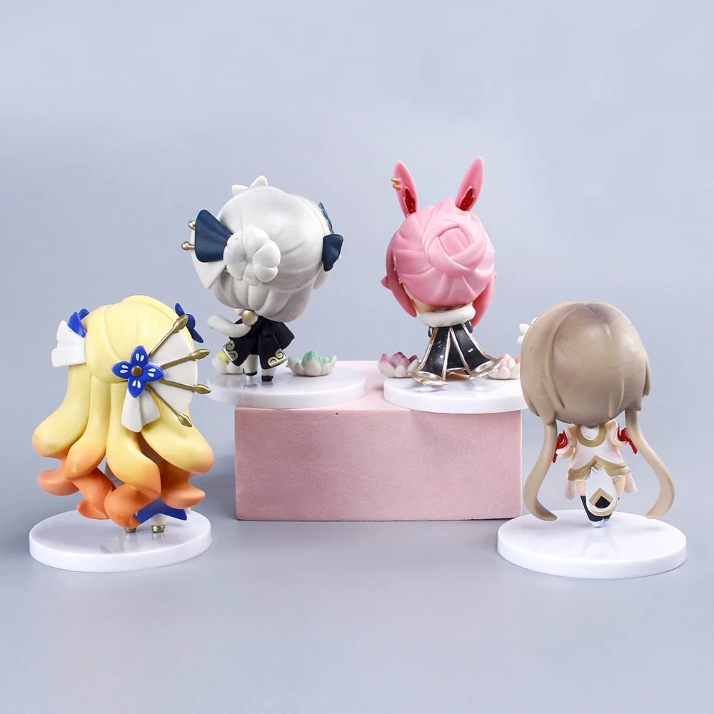 Honkai Impact 3 Anime Figures Kiana Kaslana Elysia Bronya Zaychik Q Version Toy Model Dolls Children Toys Cartoon Decor