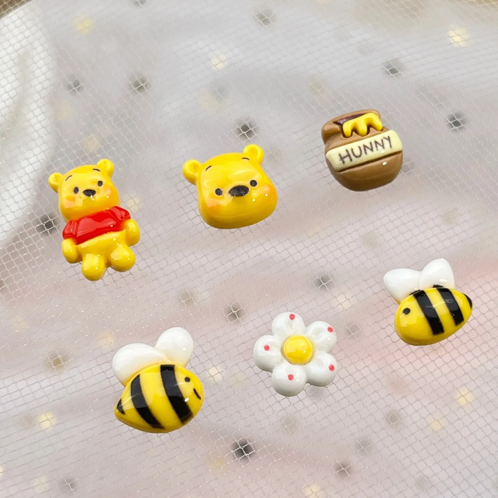 لإكسسوارات فن الأظافر الكرتونية Bearwinnie - مشابك شعر لطيفة على شكل نحلة وزهرة مصنوعة من الراتنج - إكسسوارات أظافر يمكن ارتداؤها بنفسك #3