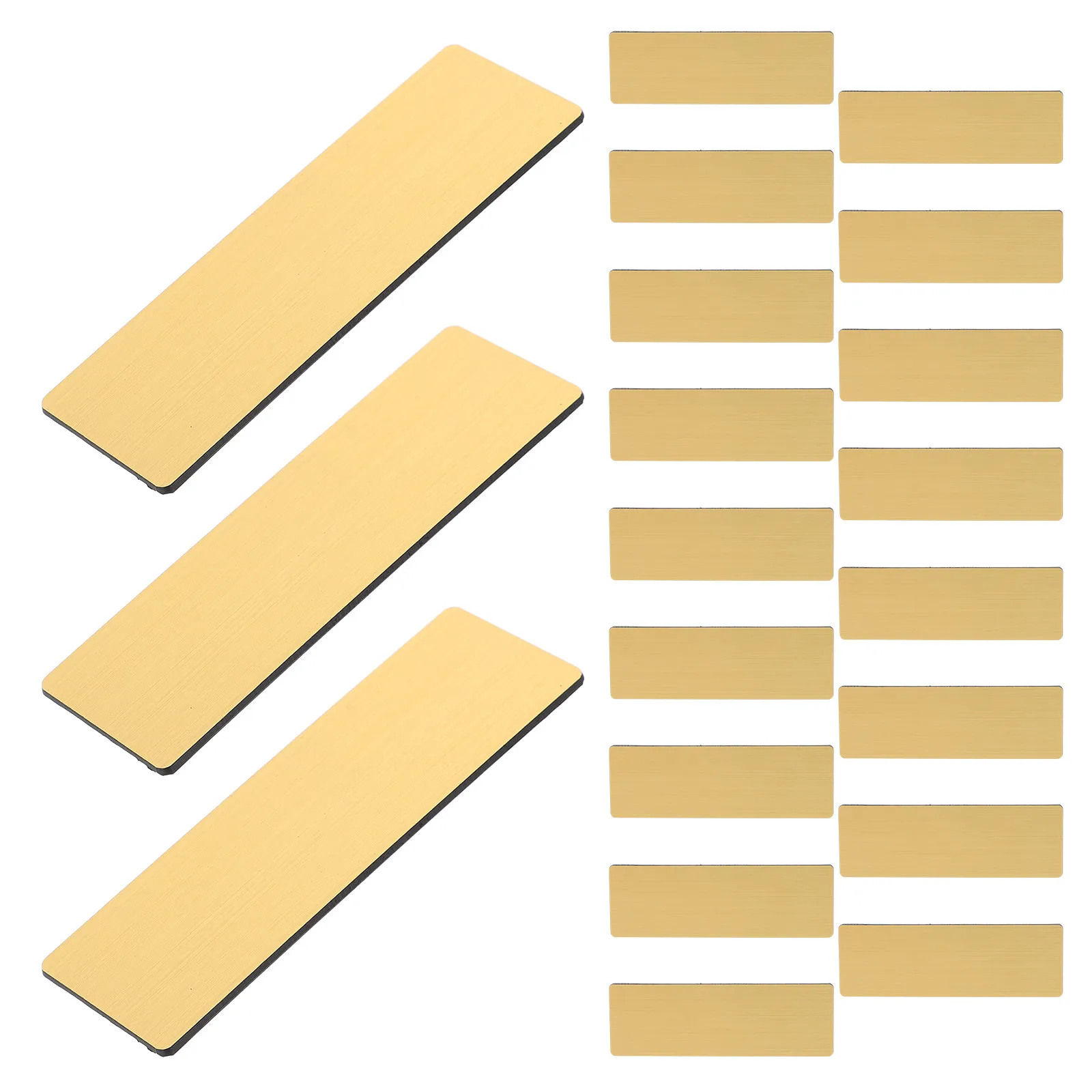 20Pcs Blank Name Badge Pin Back Office Employee Identification Blank Plastic Name Tags for Staff Golden Badge Holder Blanks