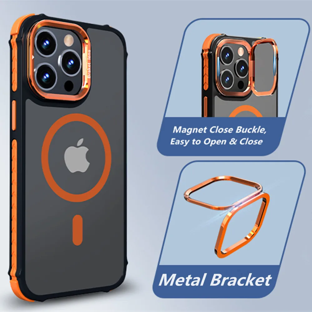 

Магнитный защитный чехол для IPhone 12, 13, 14, 15, 16 Pro Max Plus, матовый сенсорный амортизирующий металлический чехол для телефона с защитой от падения