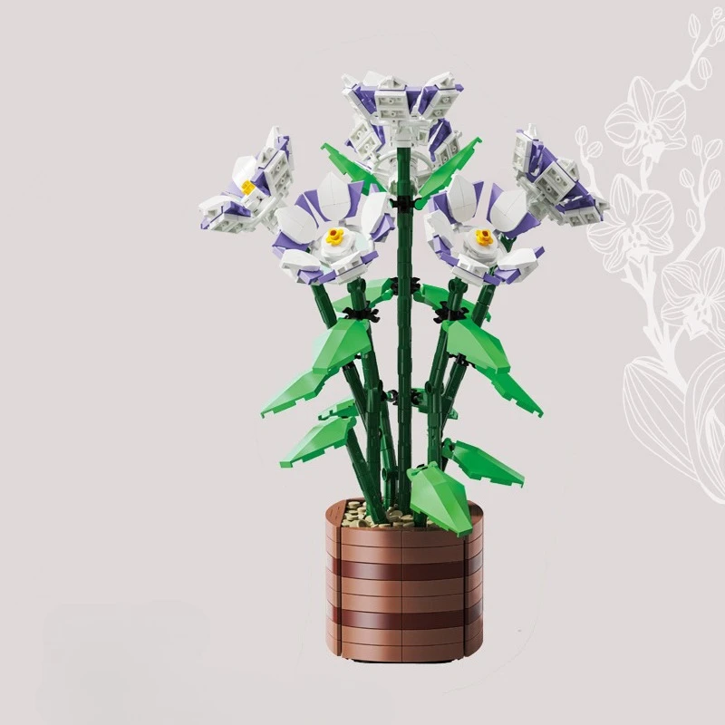 858PCS MORNING GLORY POTTED BLOCK FLOWER MODEL: STYLISH DECORATIVE ORNAMENT, IDEAL GIFT FOR ALL FESTIVALS