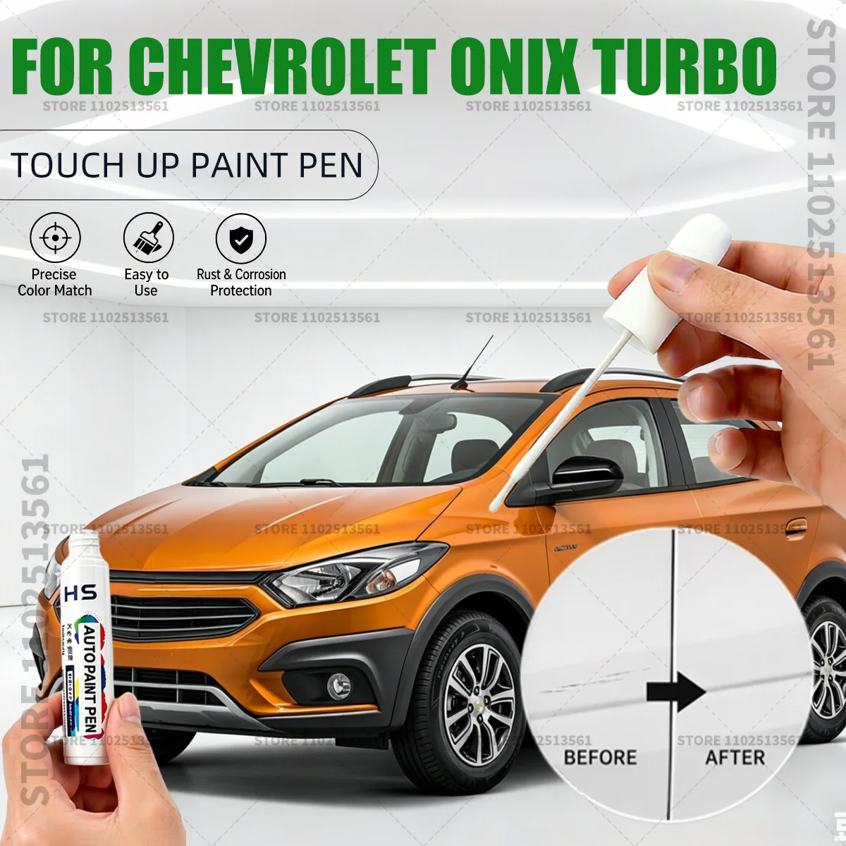 For Chevrolet Onix Turbo Car Paint Repair Pen Restores Original Factory Paint Finish lce Silver Blue Seetrv Red Black Metallic