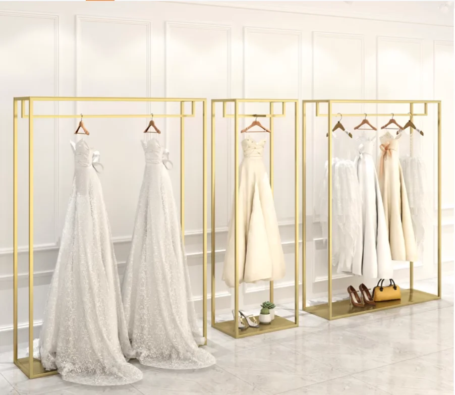 

Double layered suit rack, wedding display rack, floor standing trailing dress, high-end hanging clothes rack