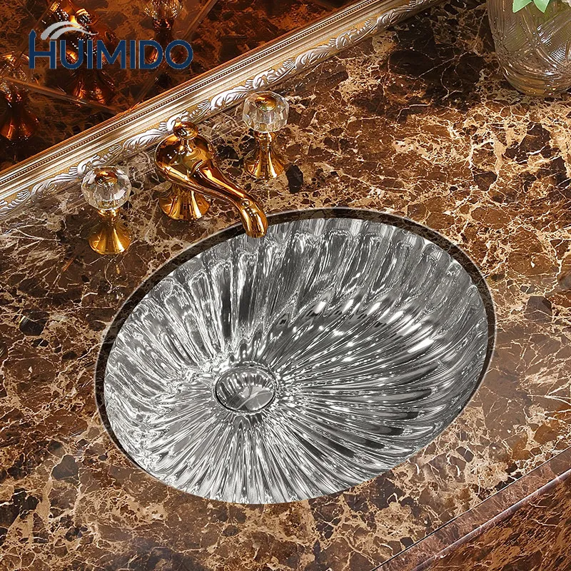 Nordic Industrial Wind Undercounter Basin Ceramic Silver Washbasin Embedded Washbasin Undercounter Washbasin