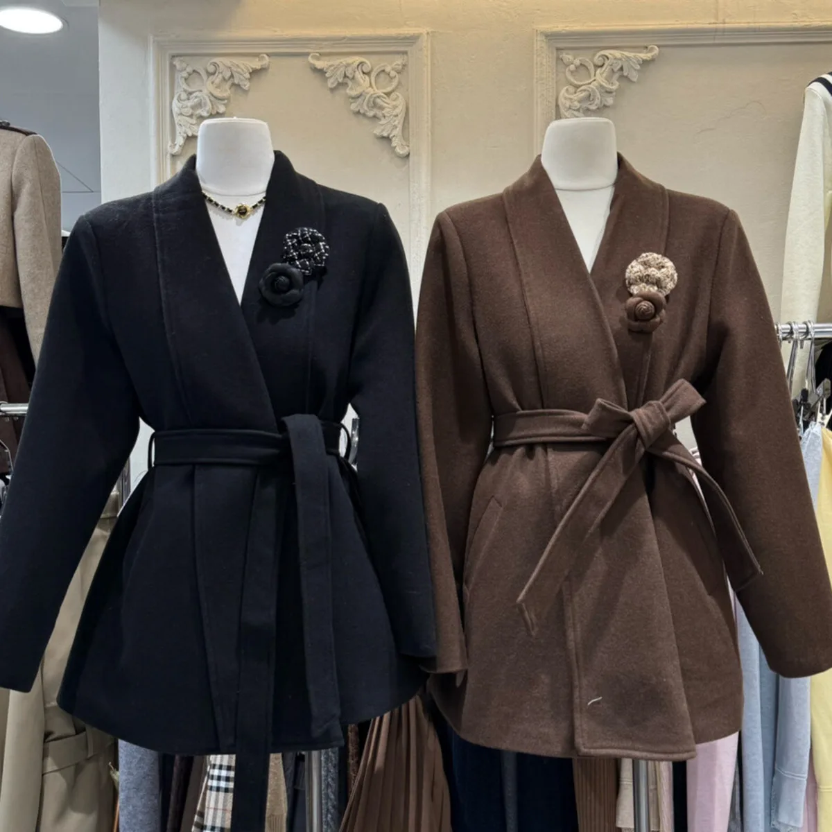 BJTZ 2025 Nueva chaqueta de abrigo que se hunde la cintura de alta calidad de invierno con top de corte estético