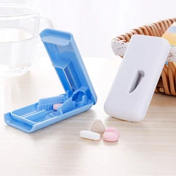 Portable Pill Cutter Splitter Divide Medicine Box Pill Caplets Tablet Cut Splitter Dispenser Storage Box Home Pill Organizer
