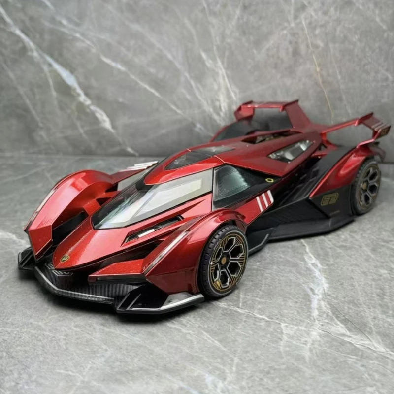 Chezhi 1: 24 V12 alloy sound and light regenerative sports car model trendy art desktop trendy play boy toy collection gift