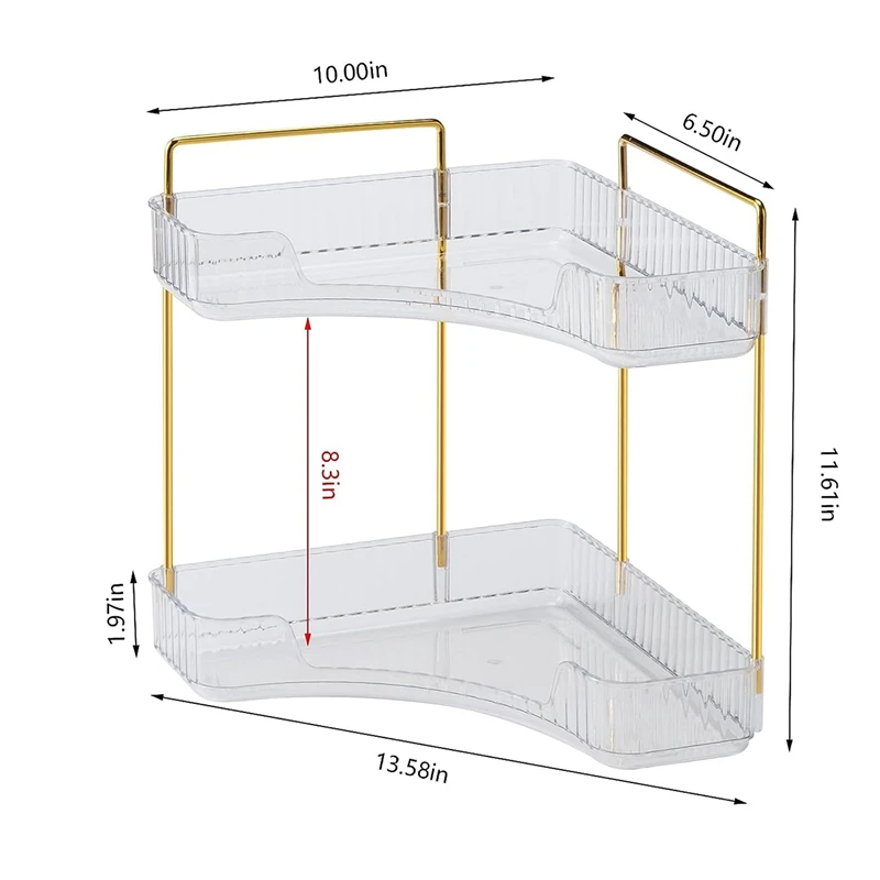 HOCounter-Étagère supérieure de maquillage durable, parfum de vanité, 2 niveaux