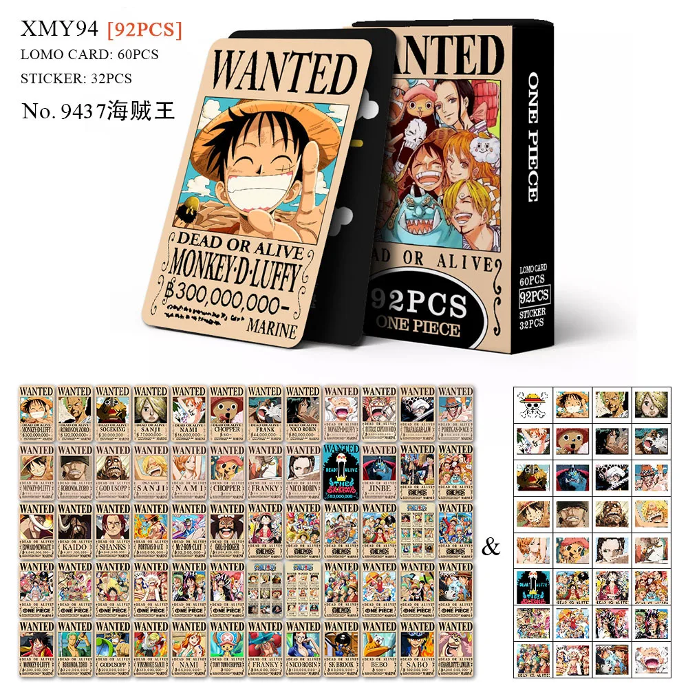 92PCS ONE PIECE Lomo Card Dragon Ball HD Color Printing Card Set Demon Slayer Playing Cards Deck Box NARUTO Anime Cards Kid Toys