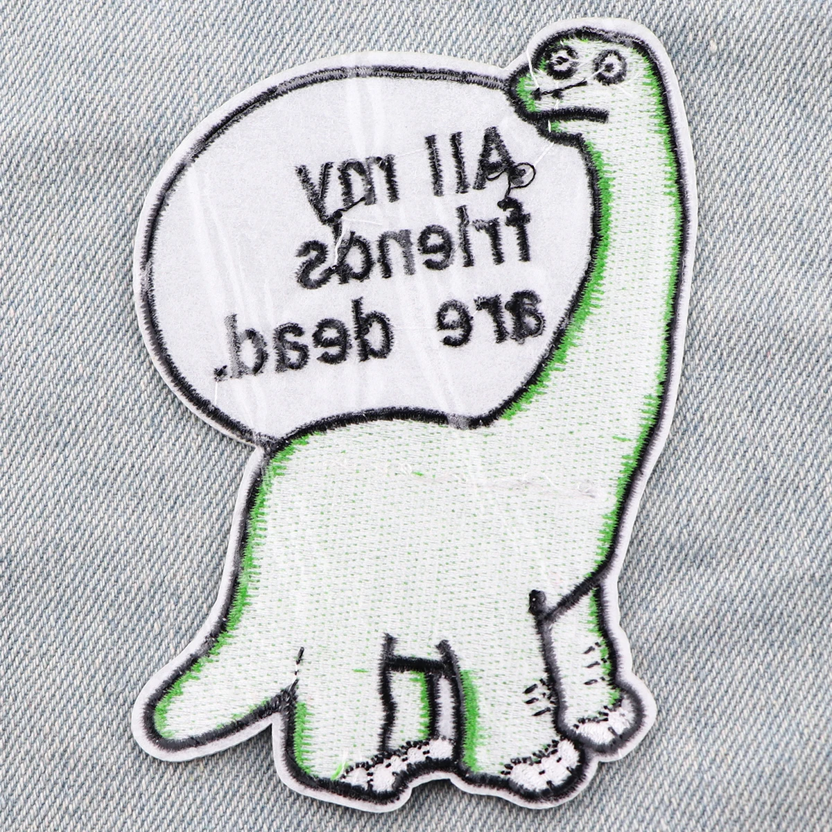 All my friends are dead Patches On Clothes DIY Cartoon Applique Patches Cute Dinosaur Embroidered Patches For Clothing Stickers