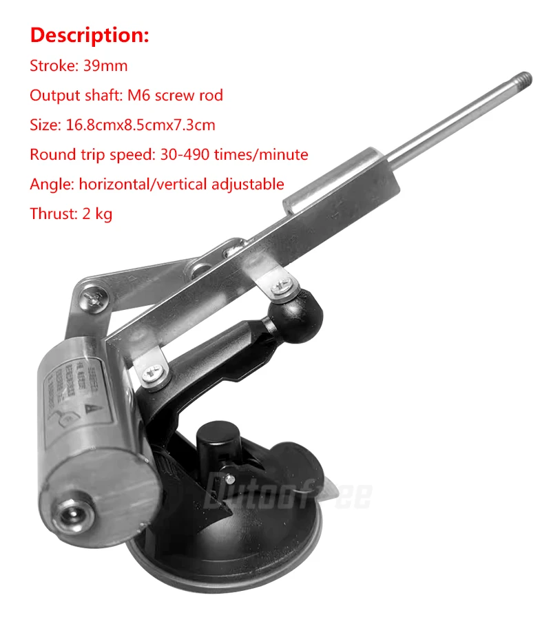 39 mm Hub, Mini-Teleskop-Linearantrieb, Hubmechanismus, Motor, 60 mm/75 mm Aluminiumplatte, 3XLR-Stecker optional – Detail 5