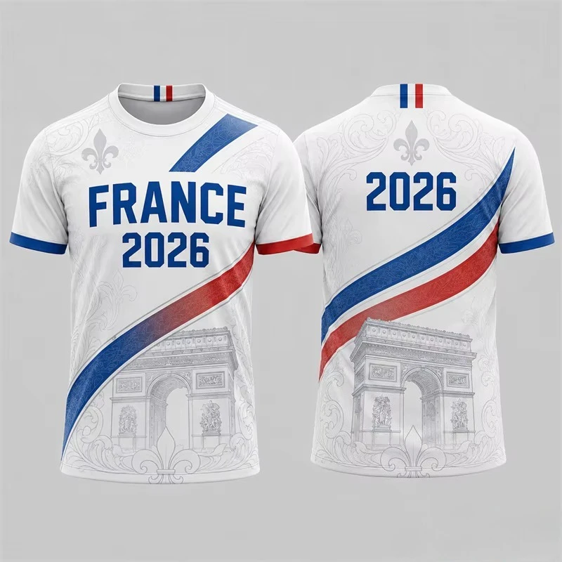 Men's Breathable Polo Shirt, French Team 2026 Unique Printed Fan Shirt