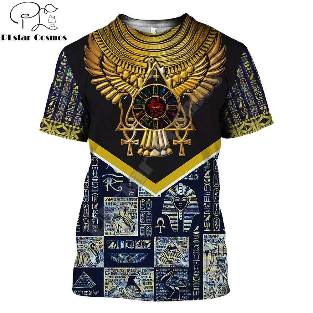 

Лето 2025 г., крутая хипстерская мужская футболка Egyptian Gods Horus Eye, футболка с короткими рукавами в стиле Харадзюку с 3D принтом, унисекс, повседневные топы TX214