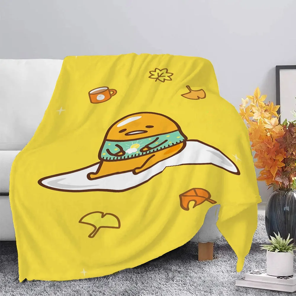 Cartoon Gudetama Lazy Egg Printed Blanket Picnic Blankets Warm Blanket Soft and Comfortable Blanket Home Travel Birthday Gift