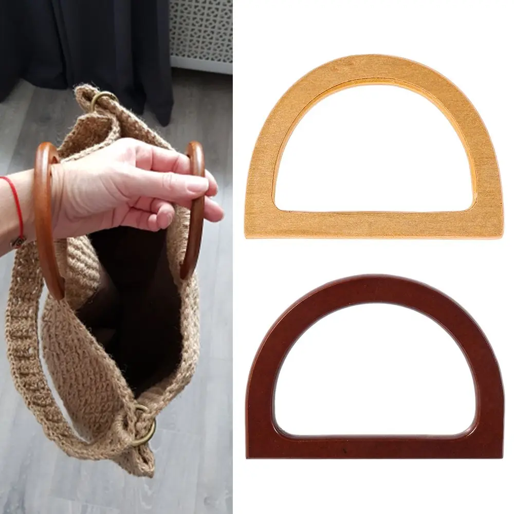 Nature Wooden Bag Handle Replacement DIY Handbag Tote Handles O/D Shaped Purse Bags Classic Straps Bags Accessories