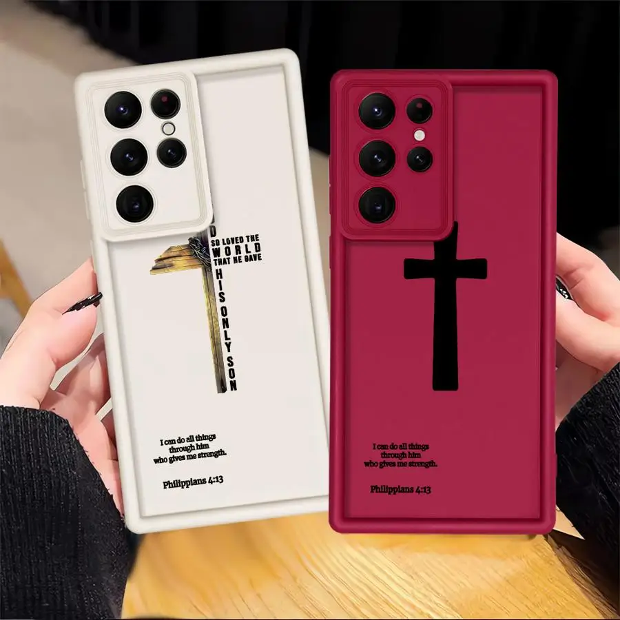 Cool Cross Bless Phone Cover Case for Samsung Galaxy S25 Note 20 Ultra S22 Plus S21 S23 S24 ultra S20 FE S25 