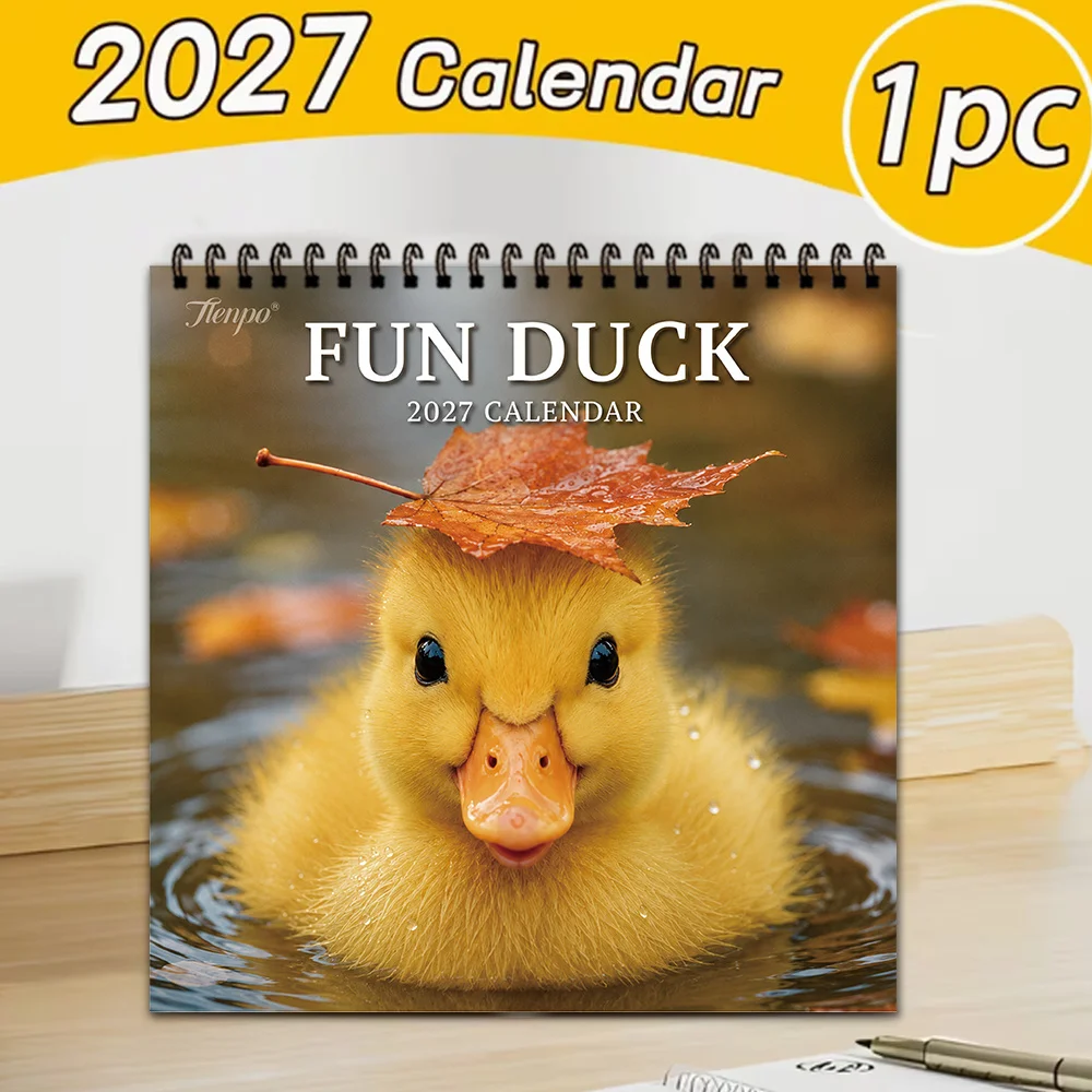 1pc 2027 Wall Calendar, Cute Little Duck , 12-Month Monthly Planner, Perfect Gift For Back-to-School Season, Christmas, New Year