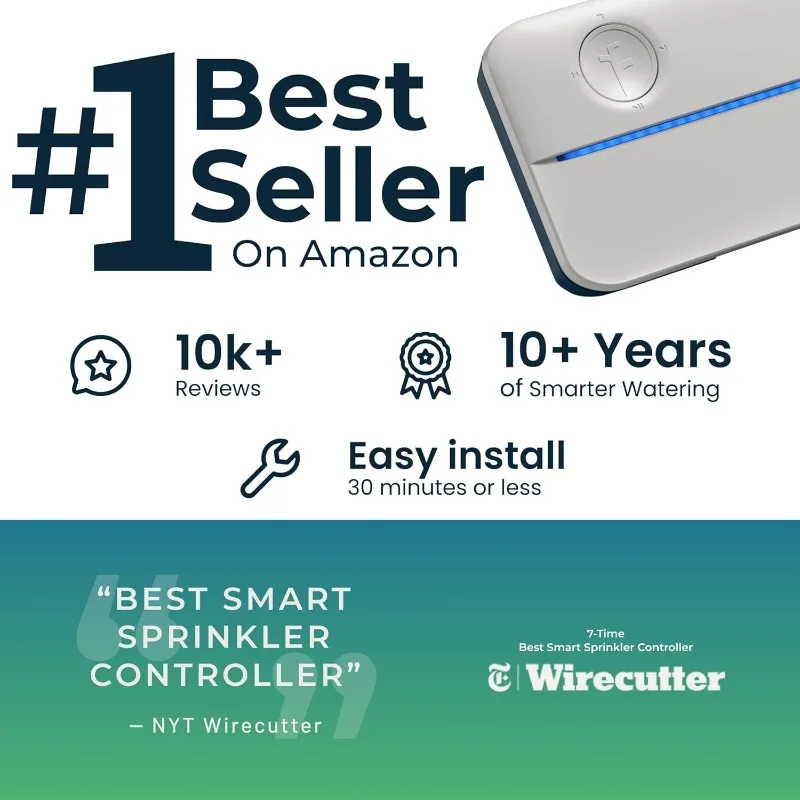 Rachio 3 Smart Sprinkler Controller: 16 Zone | Simple Auto Schedules, Quick Run, Local Weather Intelligence. (Save Water w/ Rain