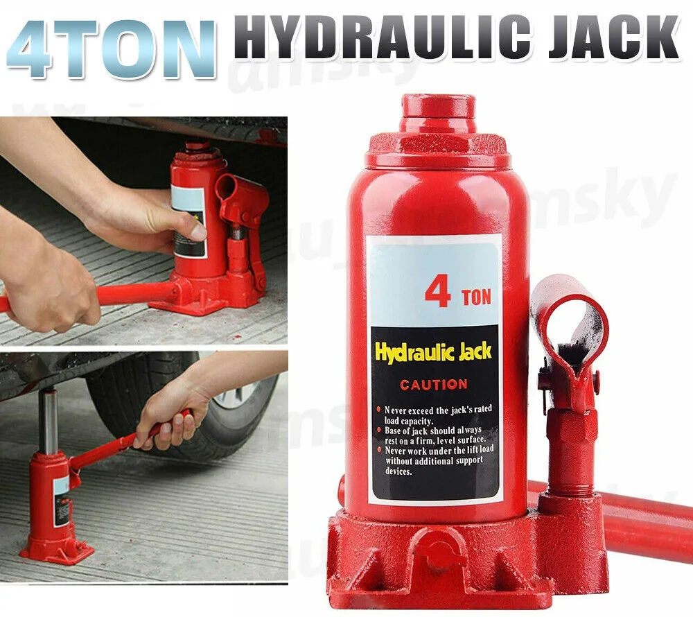 NEW 4 Ton Portable Hydraulic Bottle Jack Car Truck Caravan 17.5cm to 33.5cm Hand  Manual Low Position Hydraulic Jack Vertical