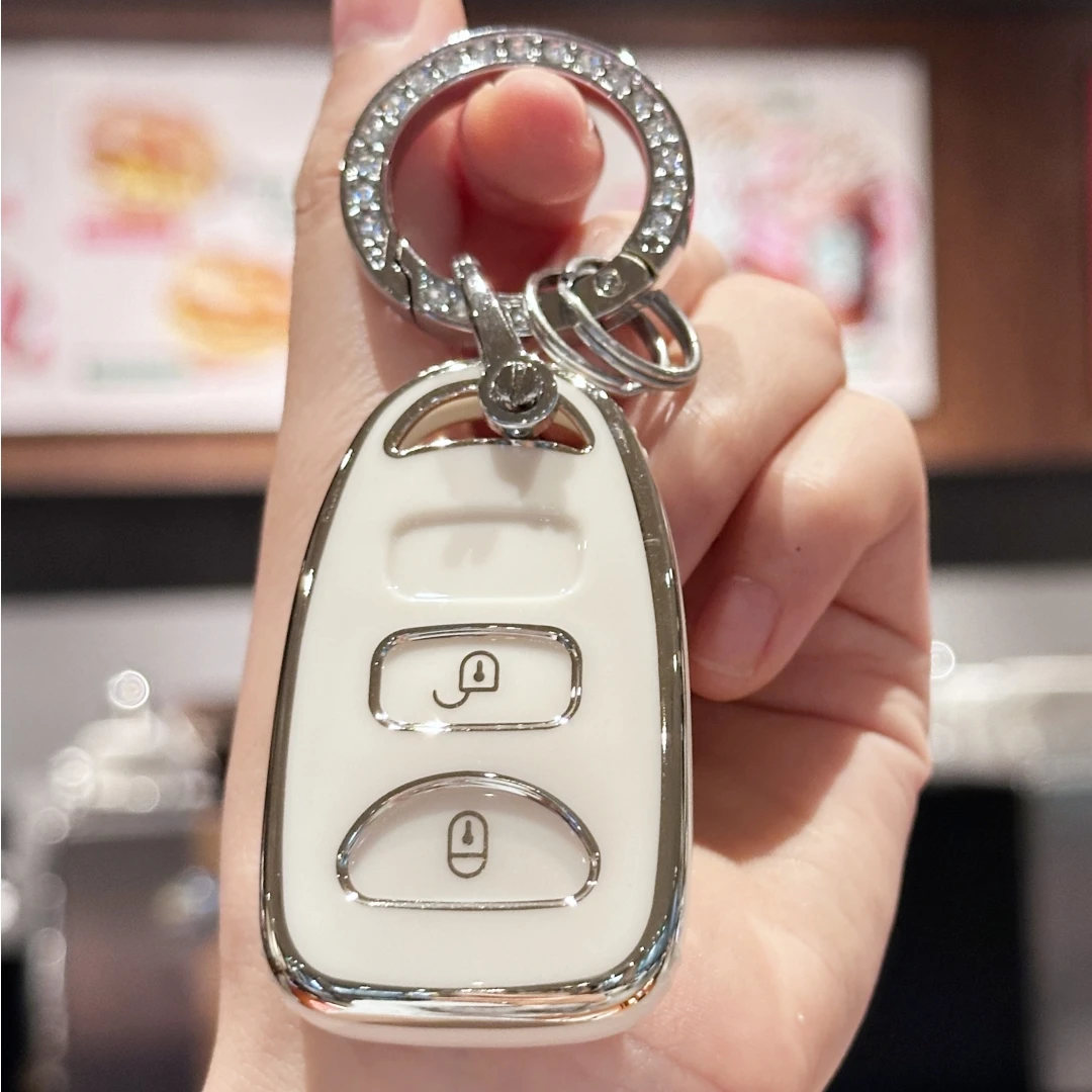Key Fob Cover Keyring Car Keychain for For Hyundai Elantra Santa Fe Accent Tucson