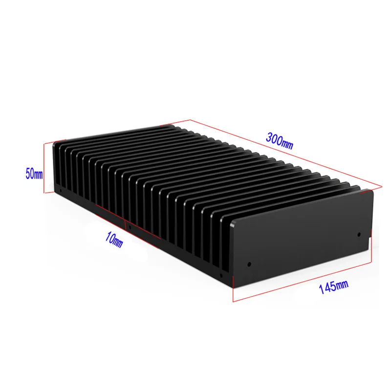 1pcs Amplifier Radiator 400mm, 348mm, 300mm, 50mm Thickness Various Height Optional for Power Amplifier Chassis Shell Audio Case