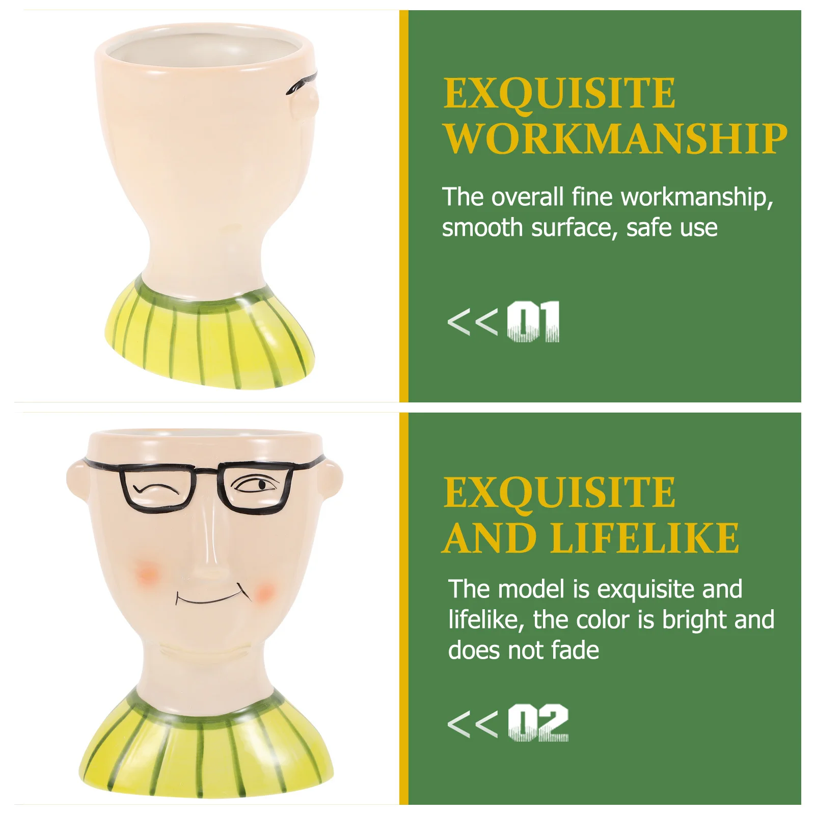 

Elegant Cartoon Ceramic Flower Vase Sculpture for Desktop Living Room Home Floral Arrangement Container