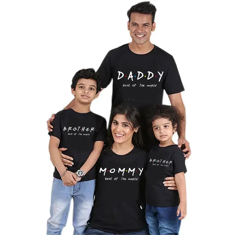 Family Outfit Matching Tshirt Clothes Friend TV Font Outfit Clothing Children T-shirts MOM  Family Look Outfits