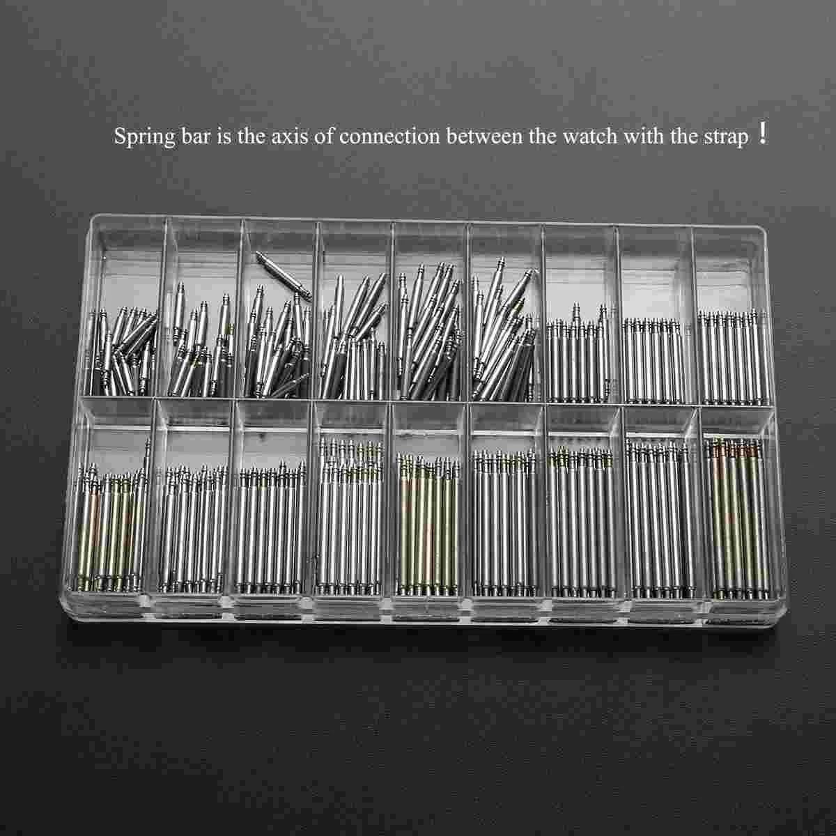 PIXNOR 360pcs 8-25mm Watch Band Stainless Steel Spring Bars Link & Spring Bars Remover Repair Tool Set