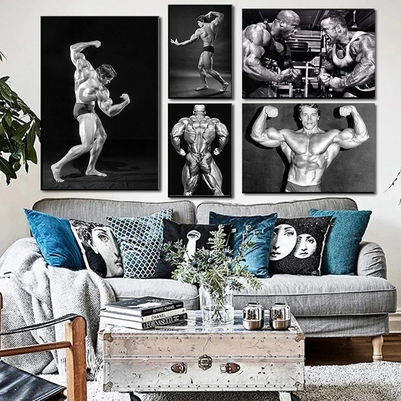 Arnold Schwarzenegger Ronnie Cullman Bodybuilding Fitness Poster Prints Painting GYM Workout Wall Art Pictures for Home Decor