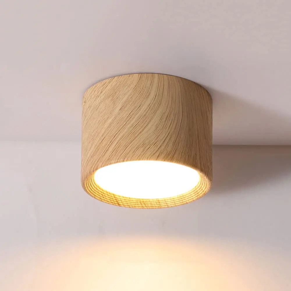 

220V Downlight, Wooden Ceiling Lamp, Indoor Decor Lamps, Room Lighting, Living Room Corridor LED Down Lights for Street Bedroom