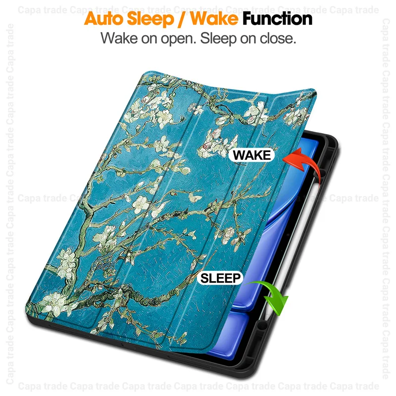 Magnetic Funda with Soft TPU Back Shell For iPad Air 13 (2024) Smart Case A2898 A2903 Pencil Holder Cover Auto Sleep / Wake-up